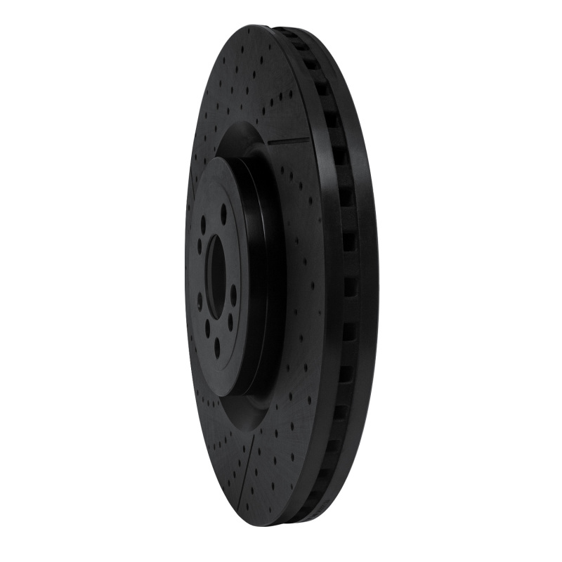 Mercedes-Benz GL63 AMG Brake Rotor (1) - Front - R1 Concepts - Drilled & Slotted - Black - `12-`19